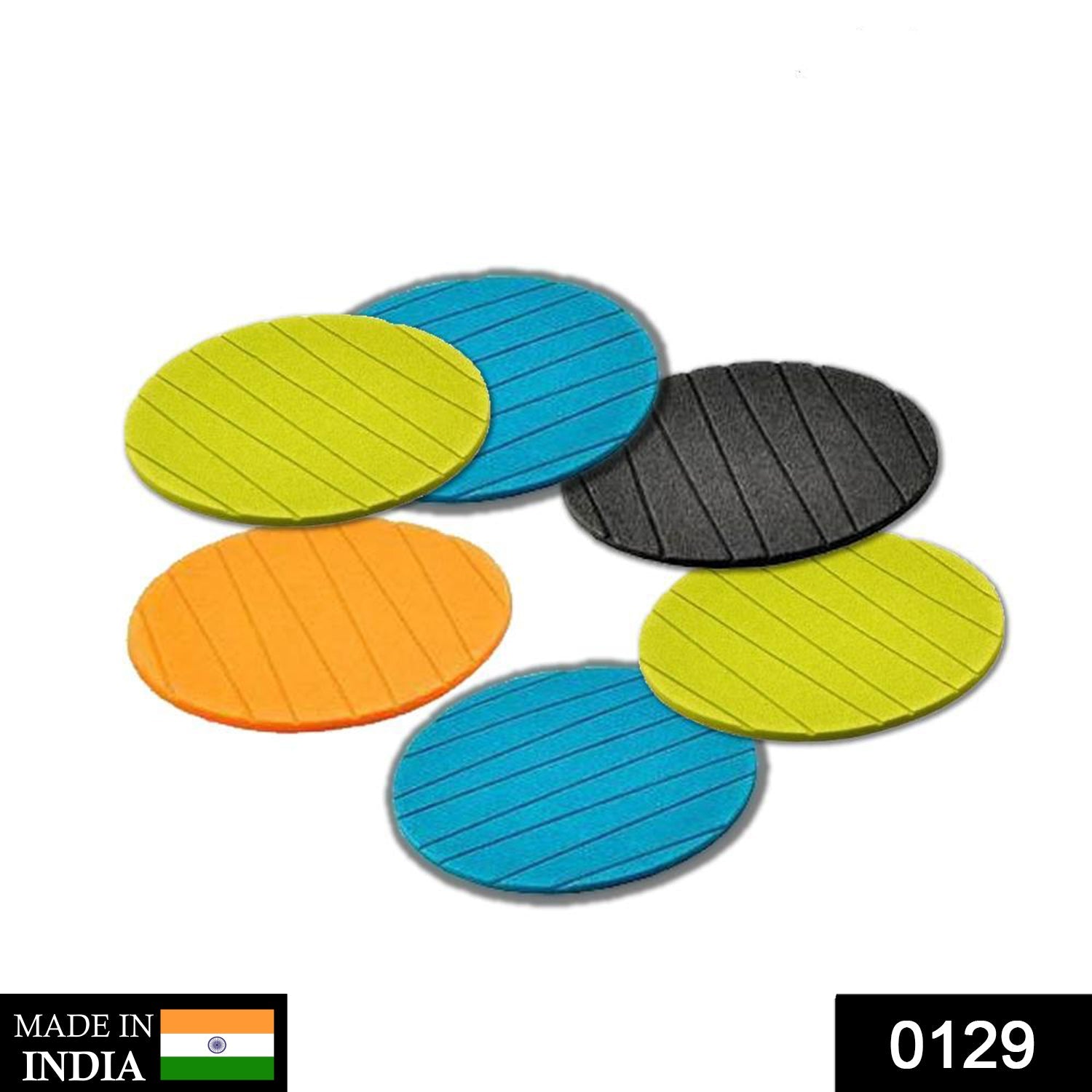 Set of 6 round silicone drink coasters Set of 6 round silicone drink coasters